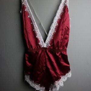 SHEIN Adjustable Cross Lingerie Halter Teddy